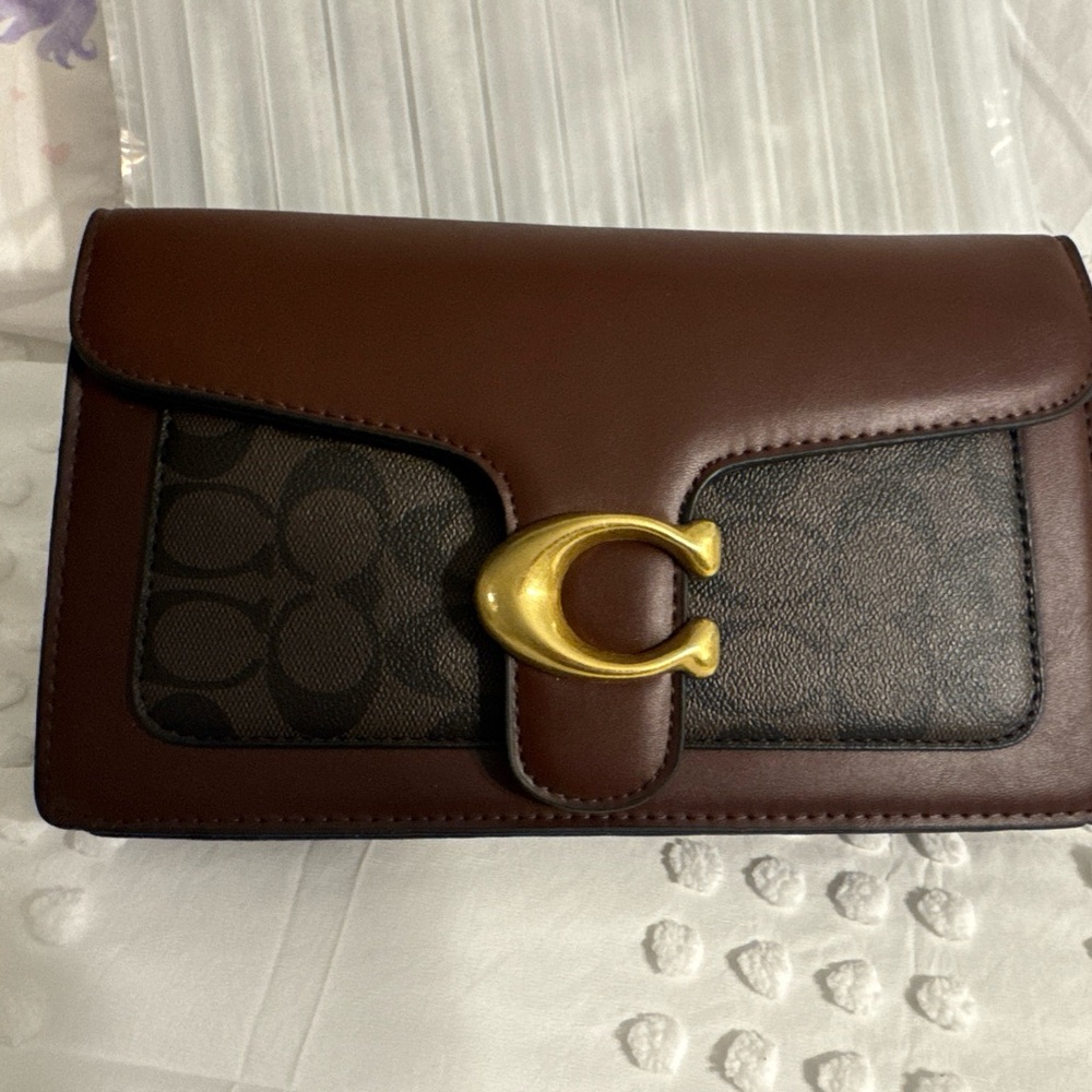 Brown and Black Leather Clutch